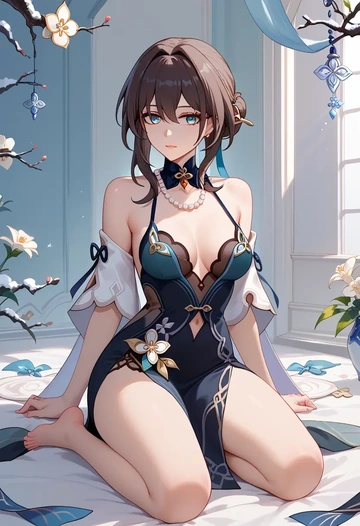 star rail,ruan mei,nightdress  - AI generated anime art